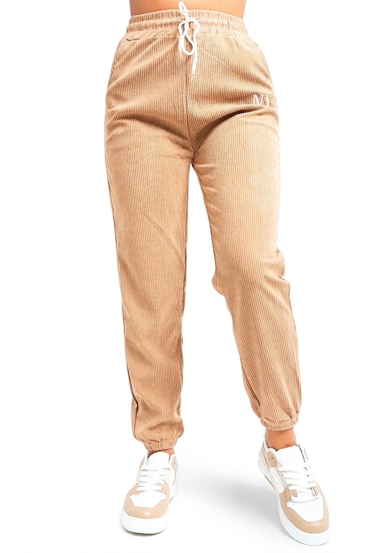 Noemi High Waisted Drawstring Trouser With Pockets - Mocha_wb