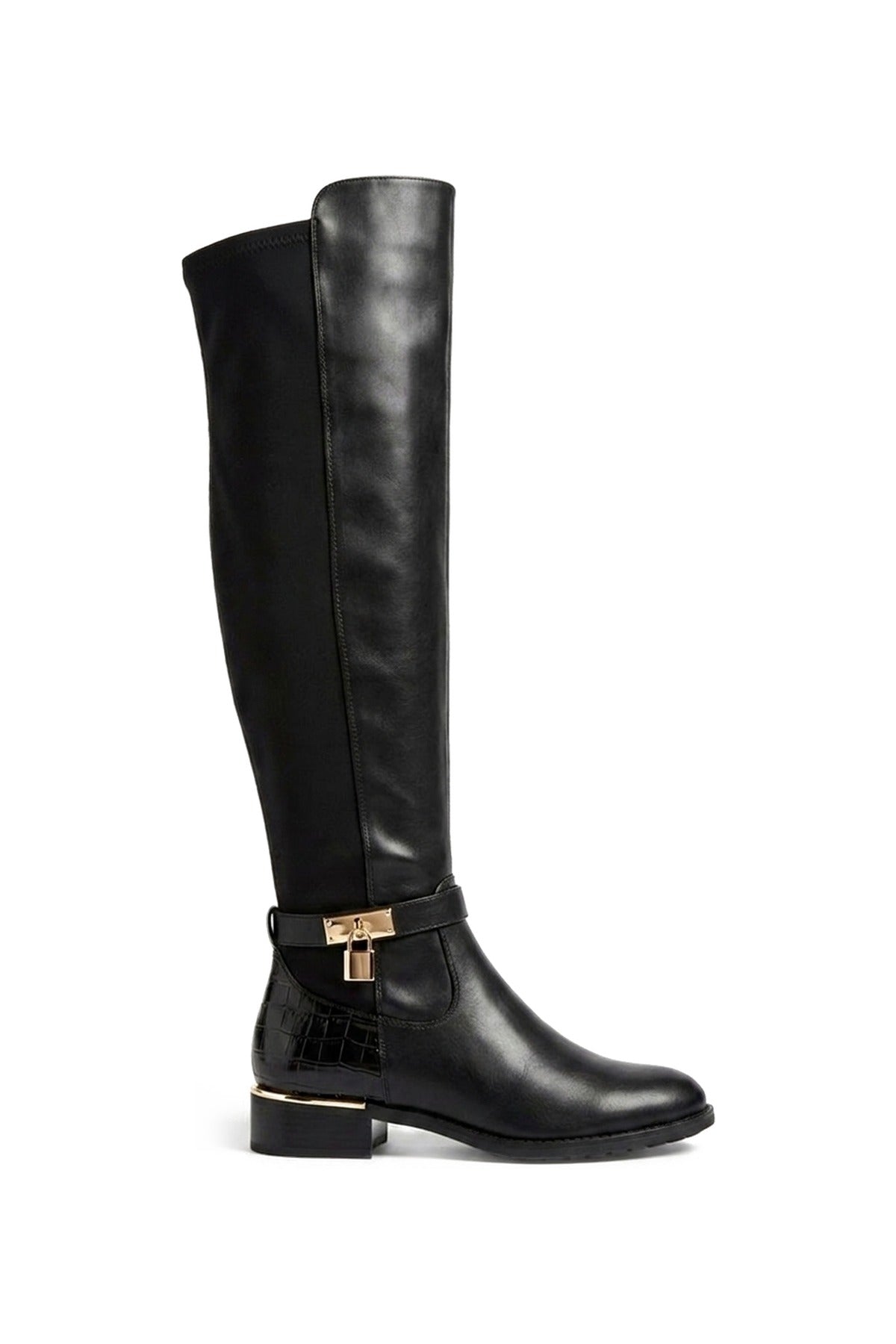 Octavia Over The Knee Boots - Black Pu_wb
