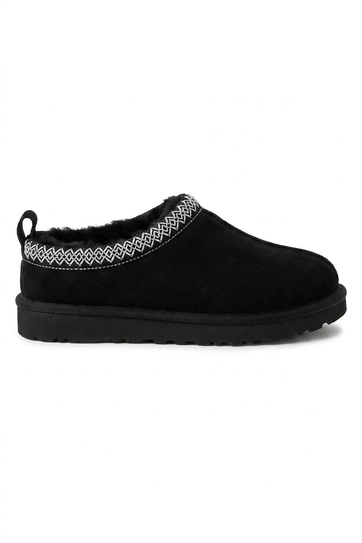 Odette Faux Suede Lined Slipper Mules - Black
