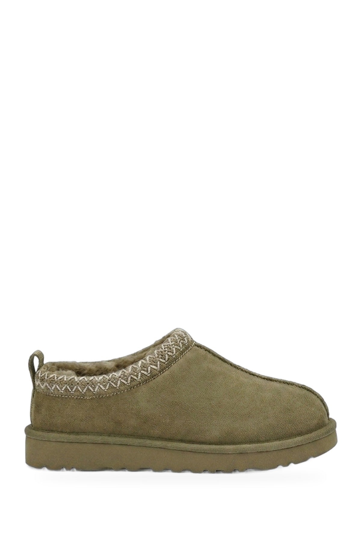 Odette Faux Suede Lined Slipper Mules - Khaki