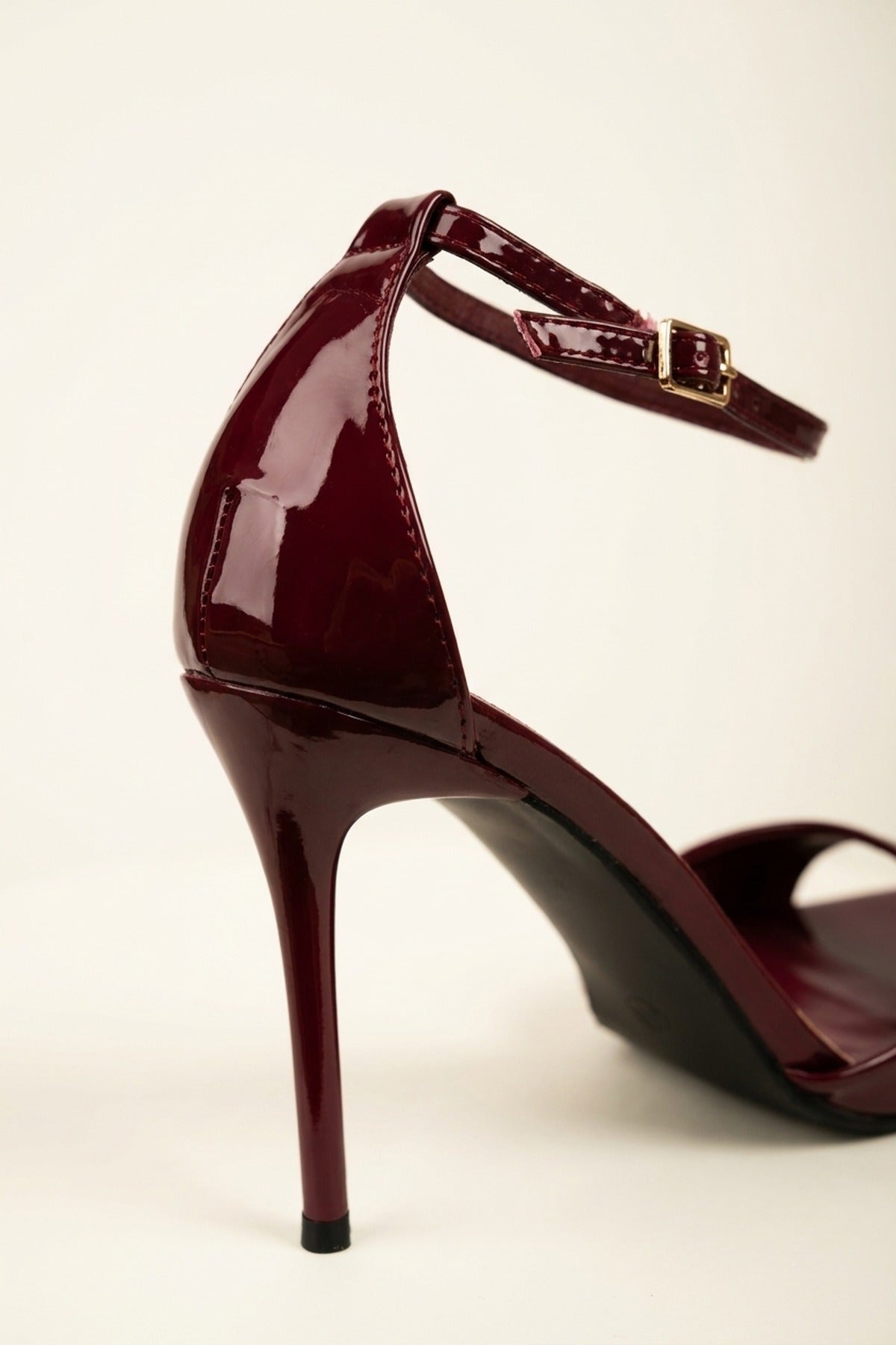 Sora Patent Ankle Strap Stiletto Heels - Bordeaux
