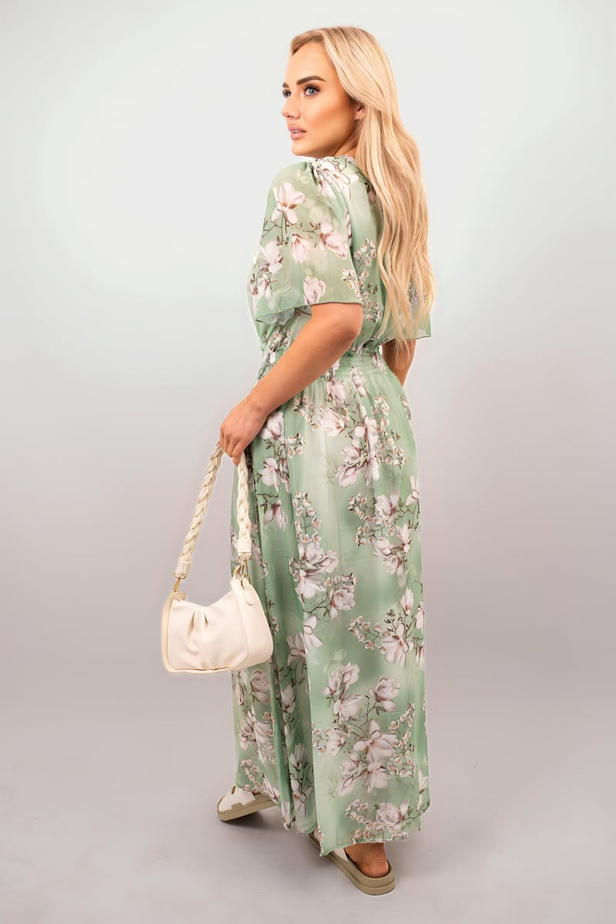 Ophelia Floral Wrap Maxi Dress - Mint