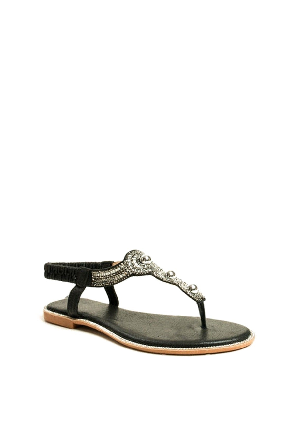 Orlagh Diamante Embellished Sandals - Black
