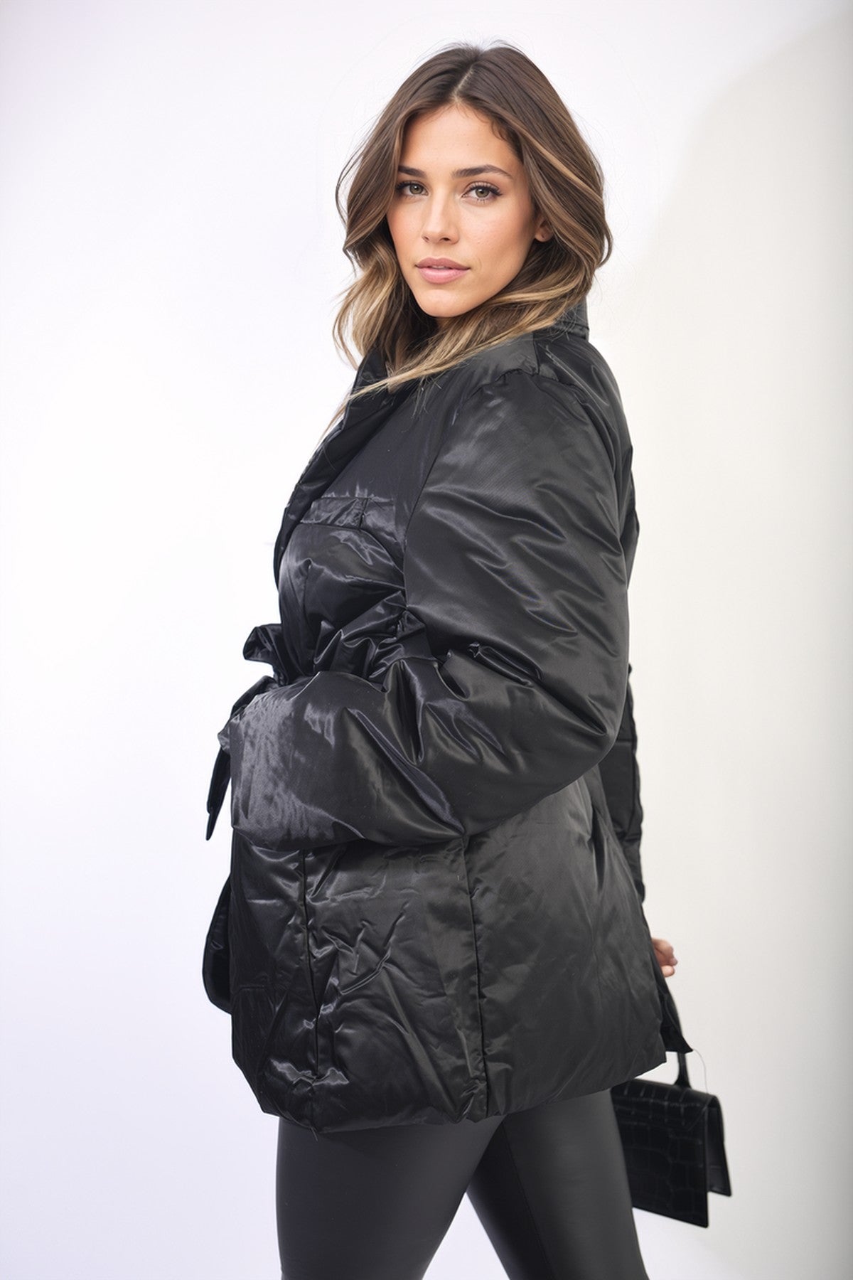 Penelope Oversized Belted Jacket - Black