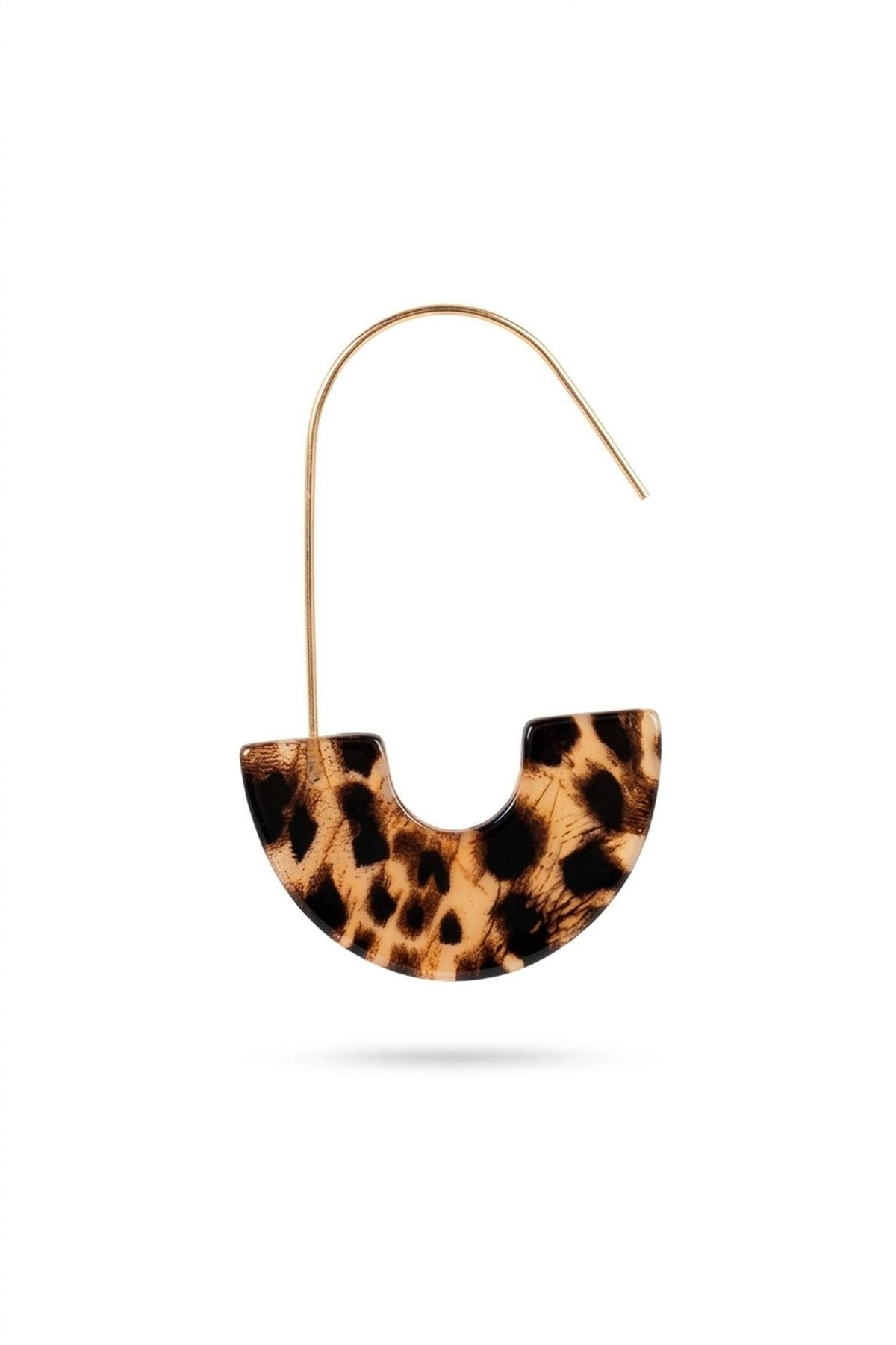 Philly Hook Hoop Pattern Earrings - Leopard_wb