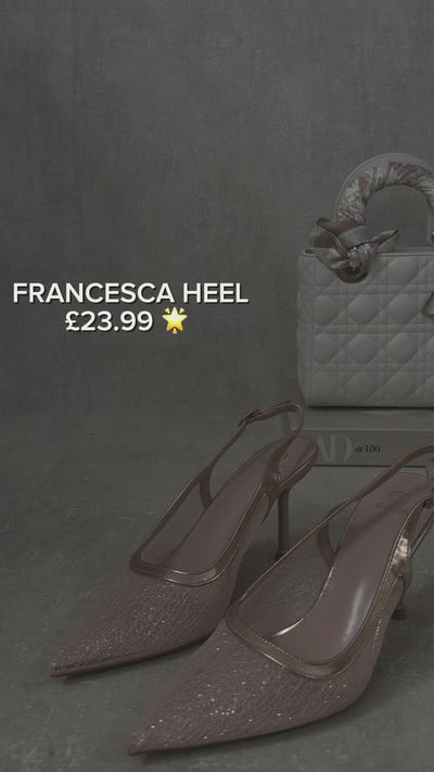 Francesca Slingback Mesh Pointed Toe High Heels