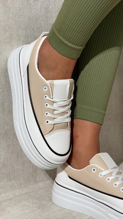 Breanna Platform Wedge Lace Up Trainers