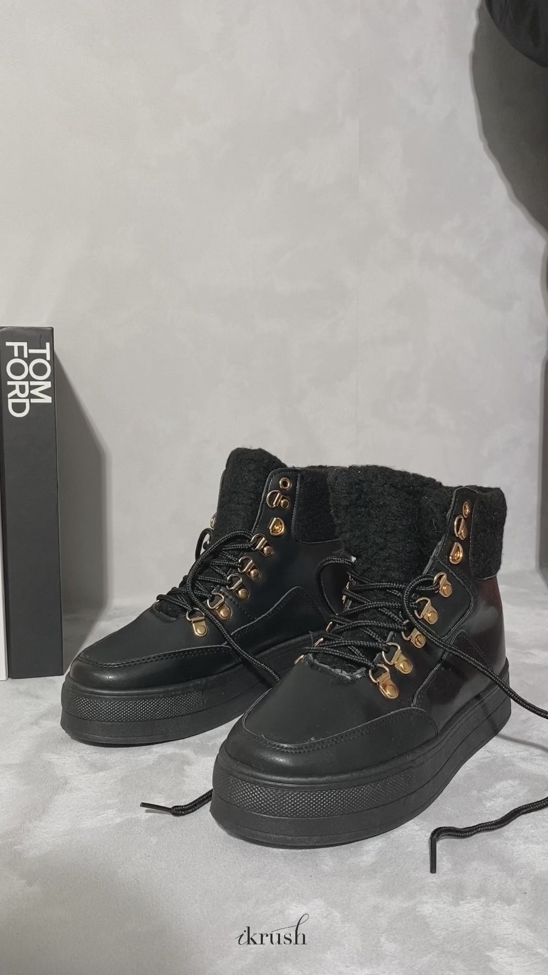 Jillian Leather Lace Up Front Platform Boots