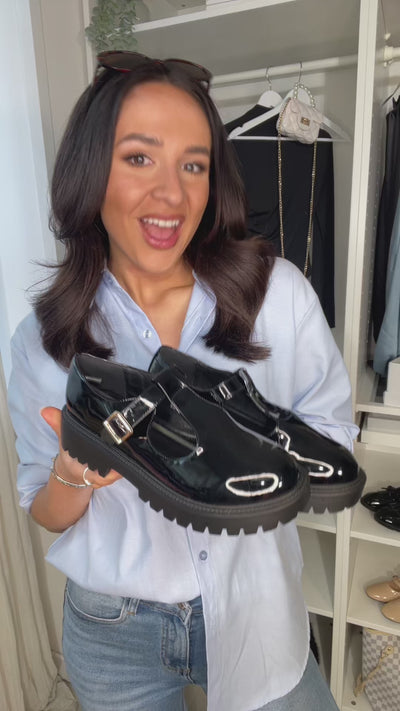 Danica T-strap Buckle Chunky Sole Shoes