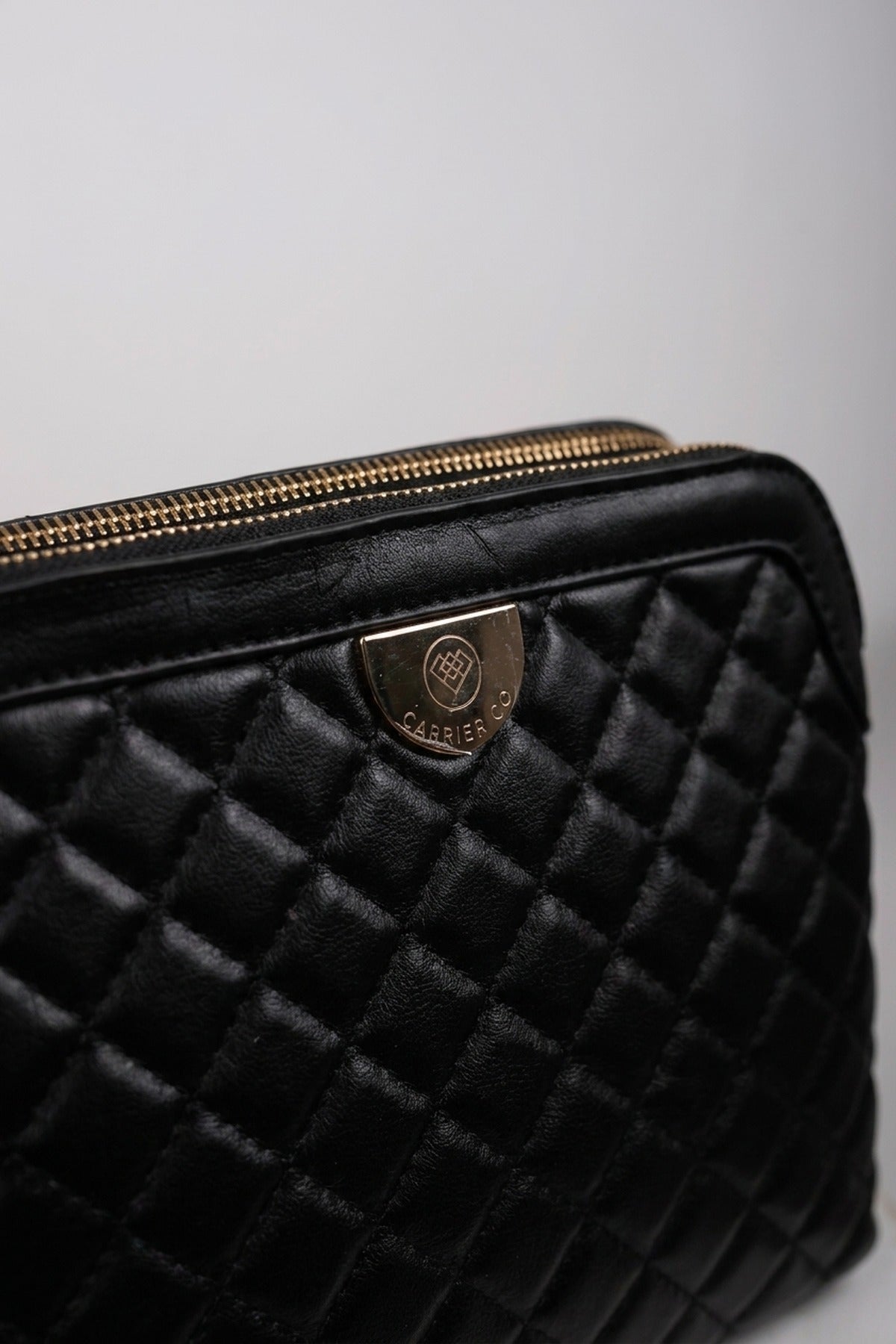 Constance Quilted Frame Crossbody Bag - Black