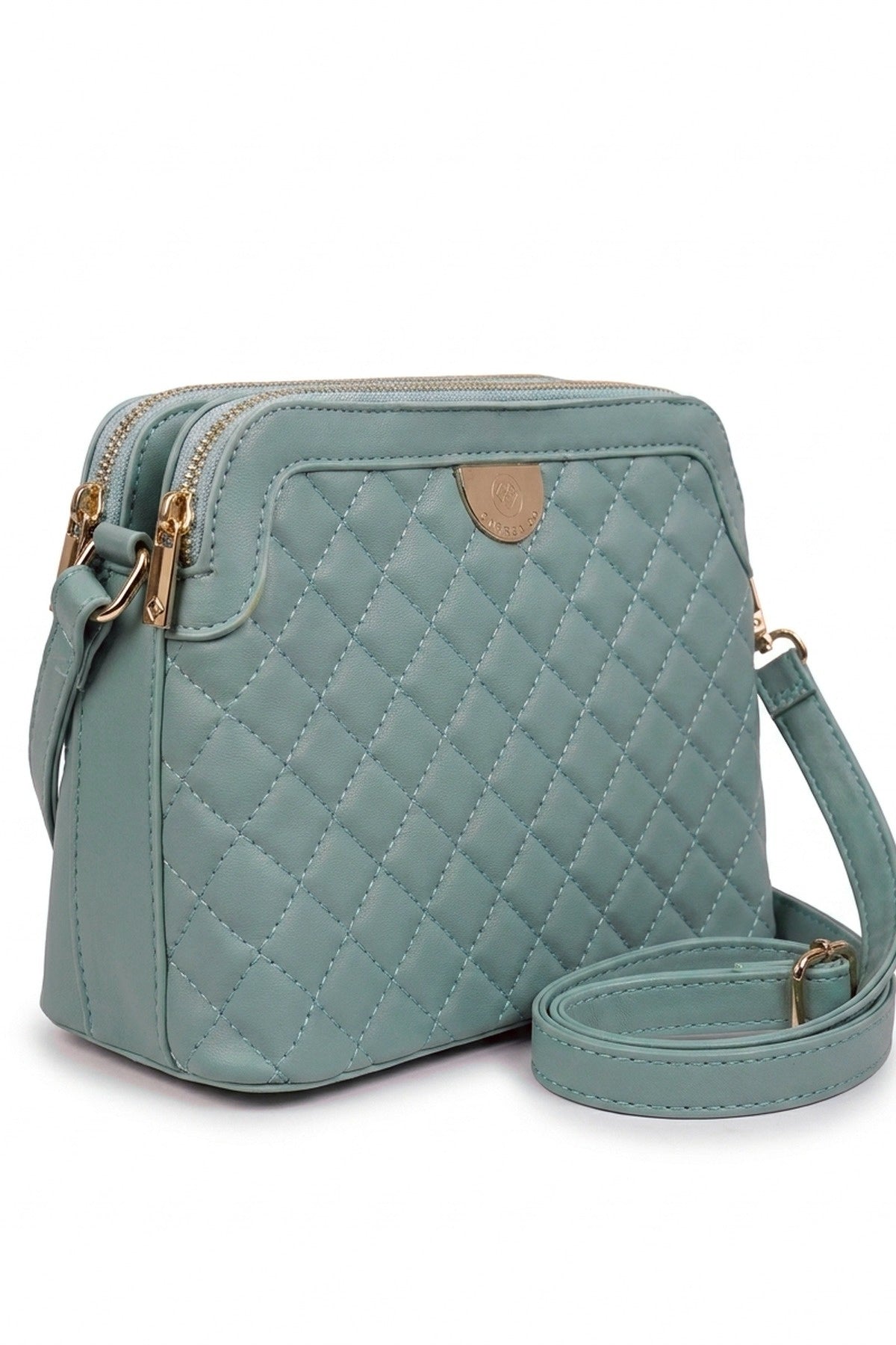 Constance Quilted Frame Crossbody Bag - Green