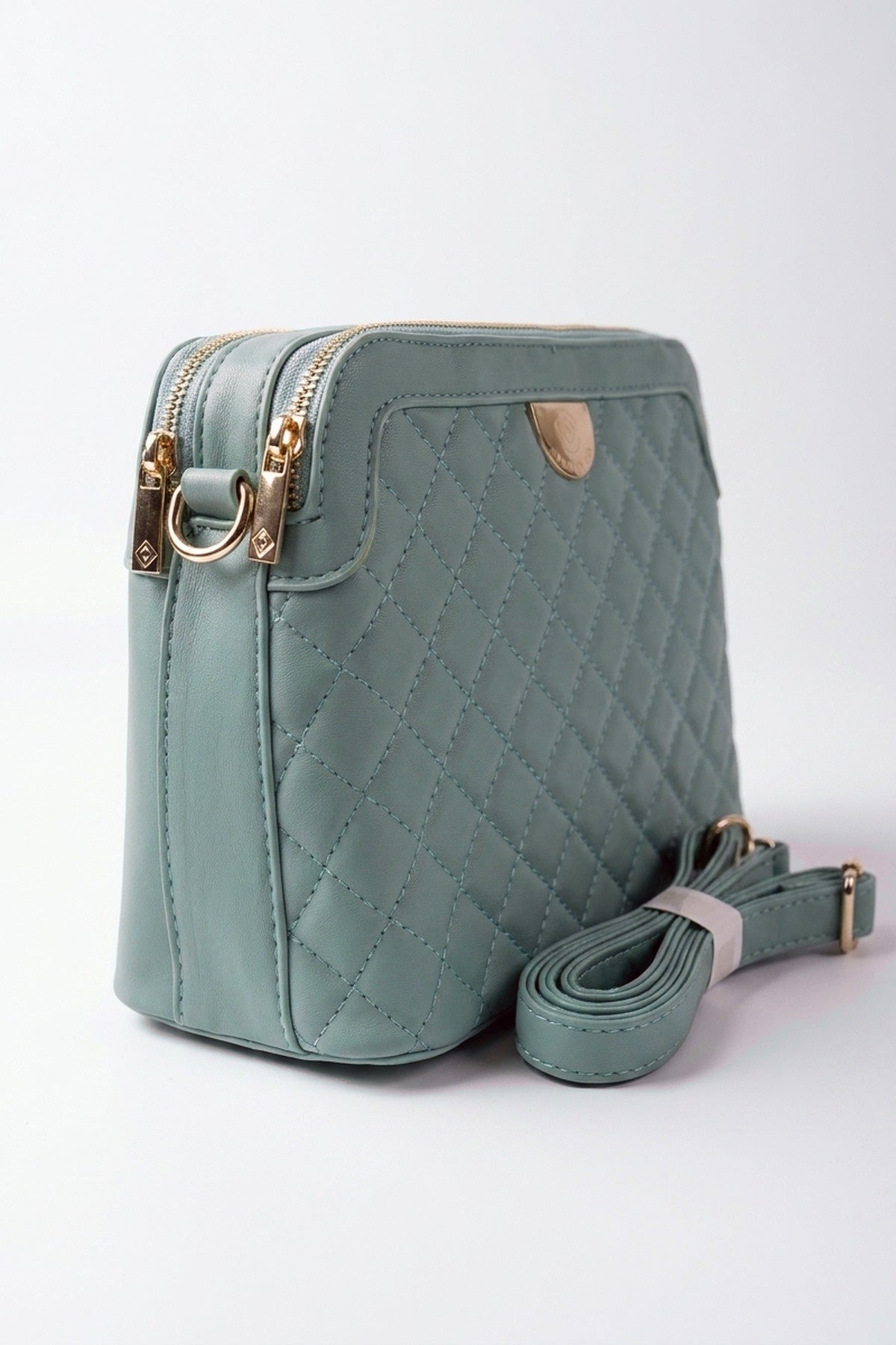 Constance Quilted Frame Crossbody Bag - Green