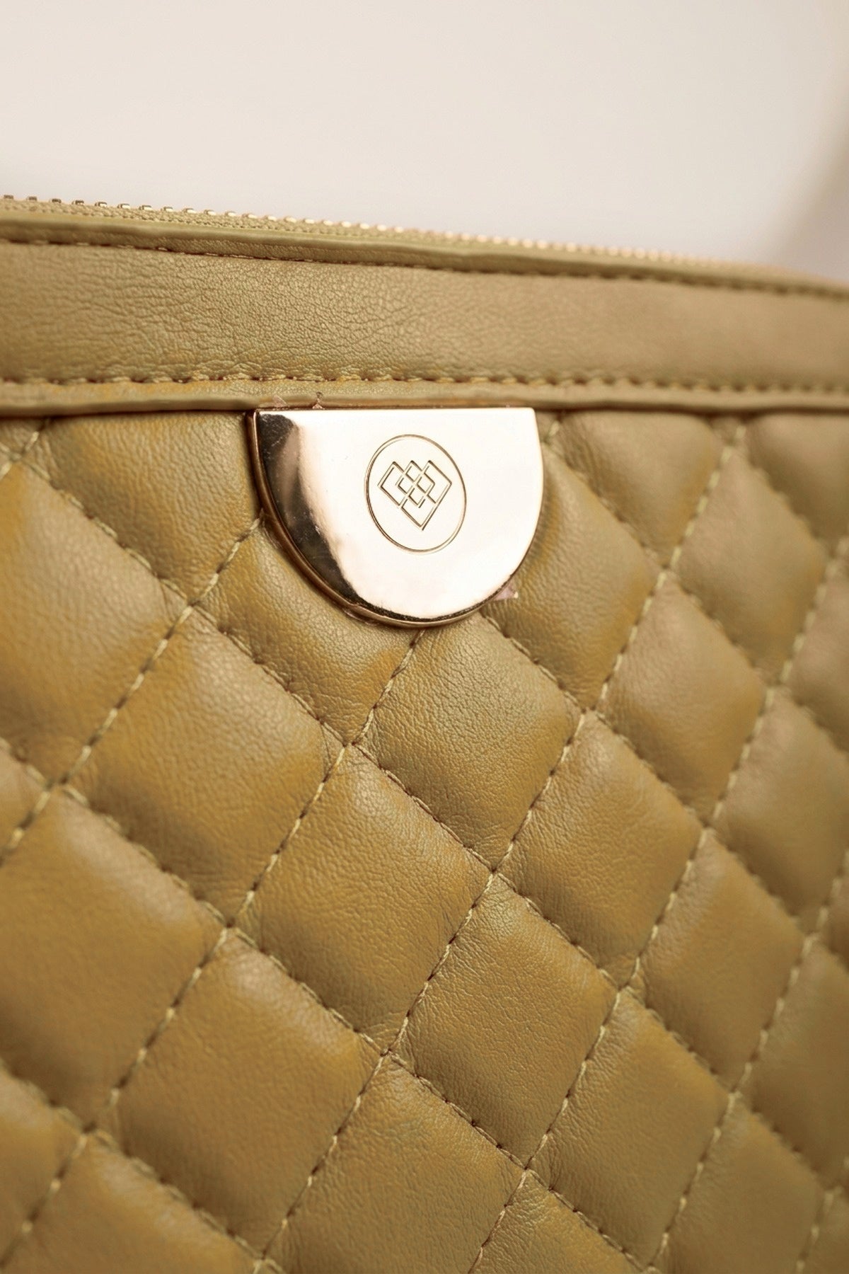 Constance Quilted Frame Crossbody Bag - Mustard