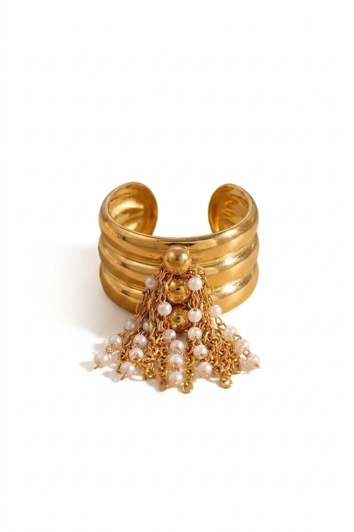 Jacinta Gold Tone Multi Band Ring - Gold_wb