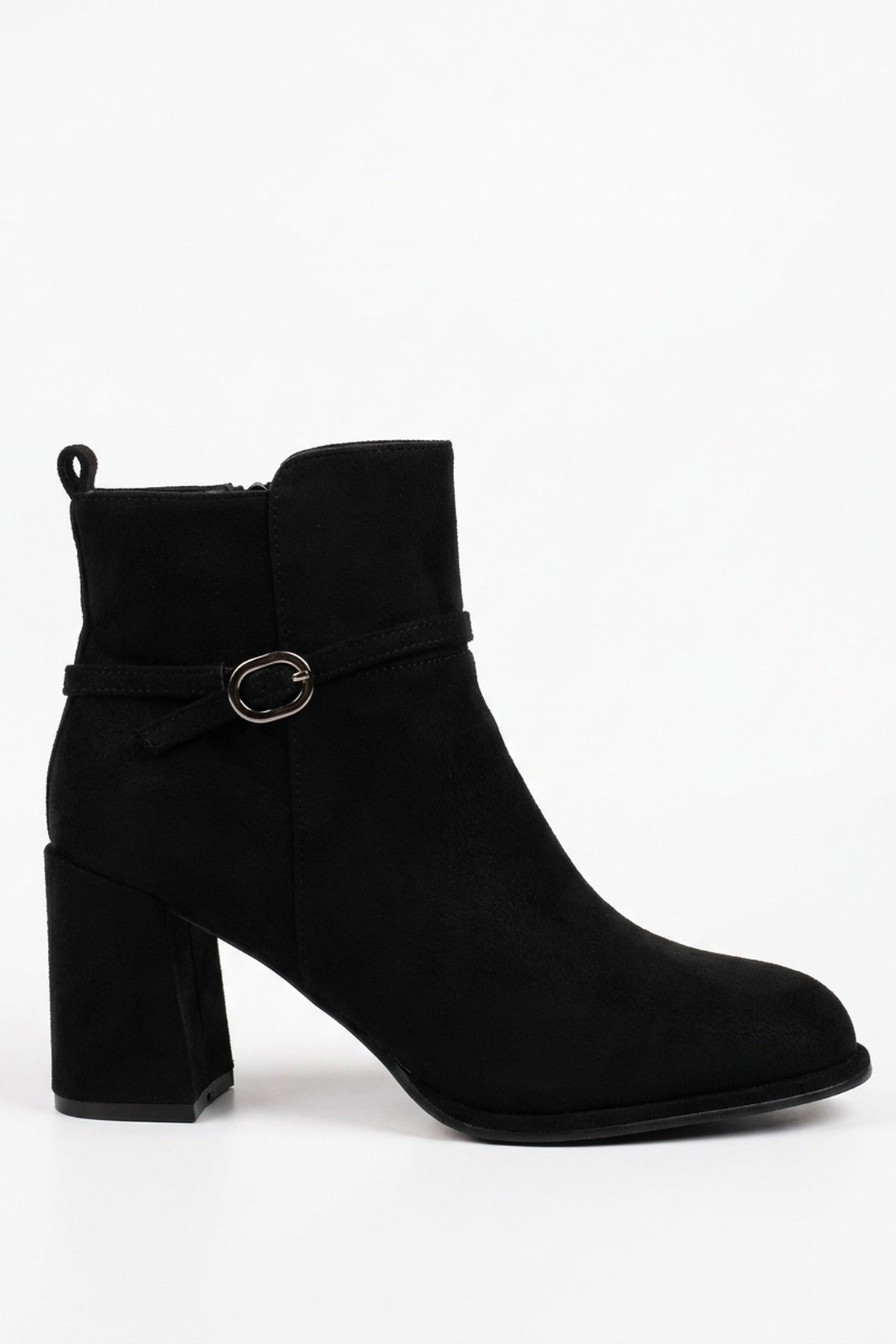 Henrietta Faux Suede Ankle Boots - Black