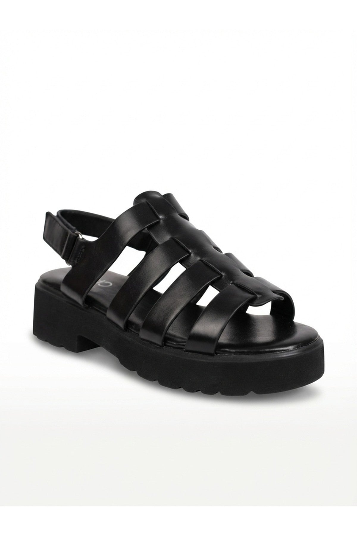 Rosa Cage Platform Sandals - Black