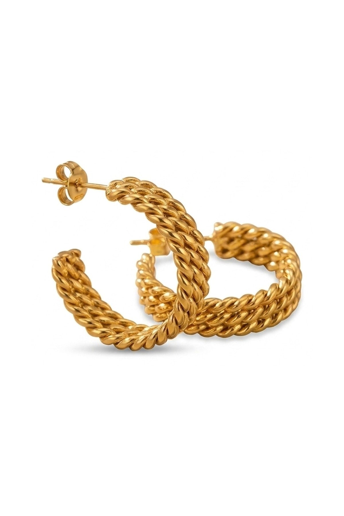 Rosemary Gold Tone Triple Row Twisted - Gold_wb