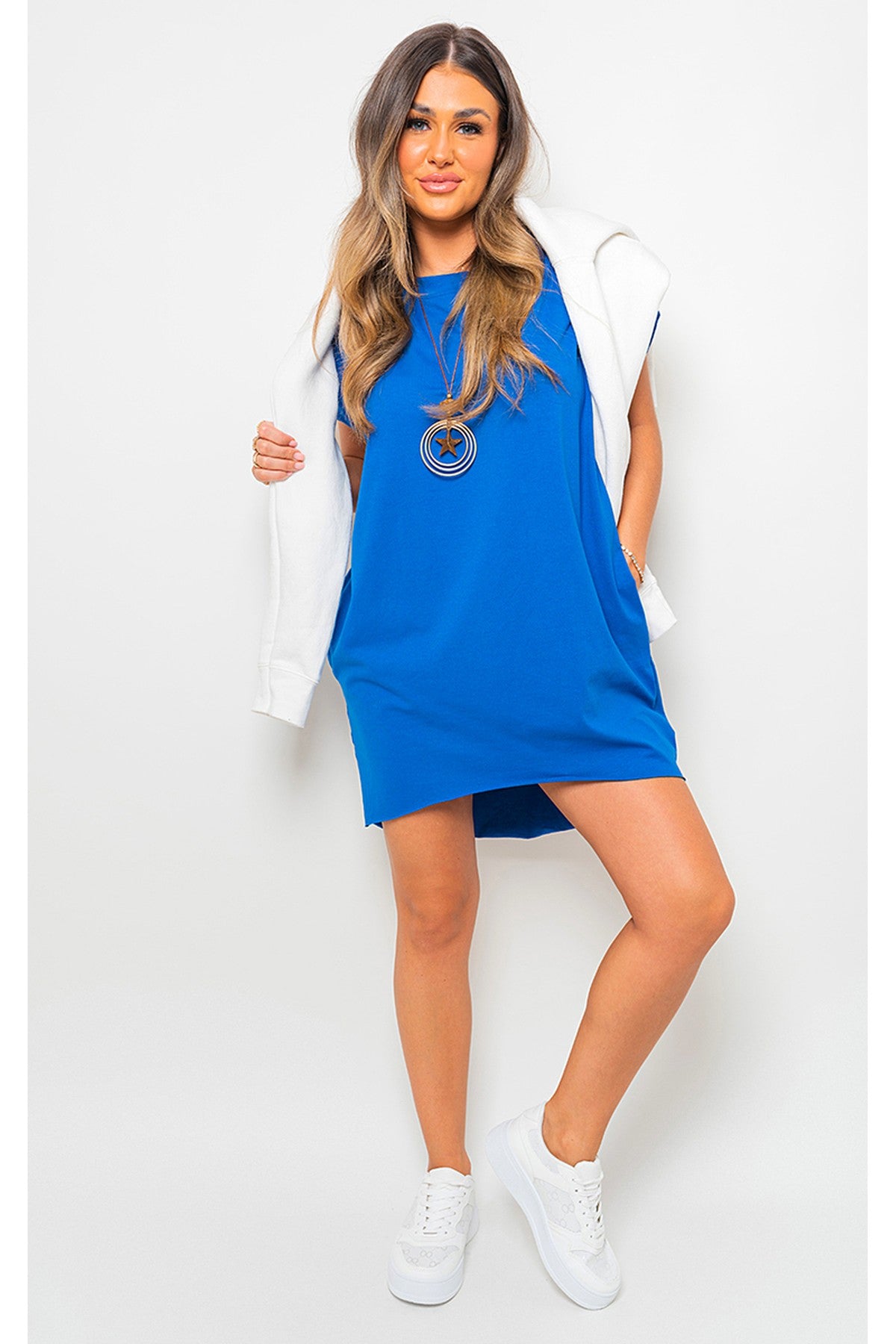 Esme Short Sleeve With Front Pockets Top - Royal