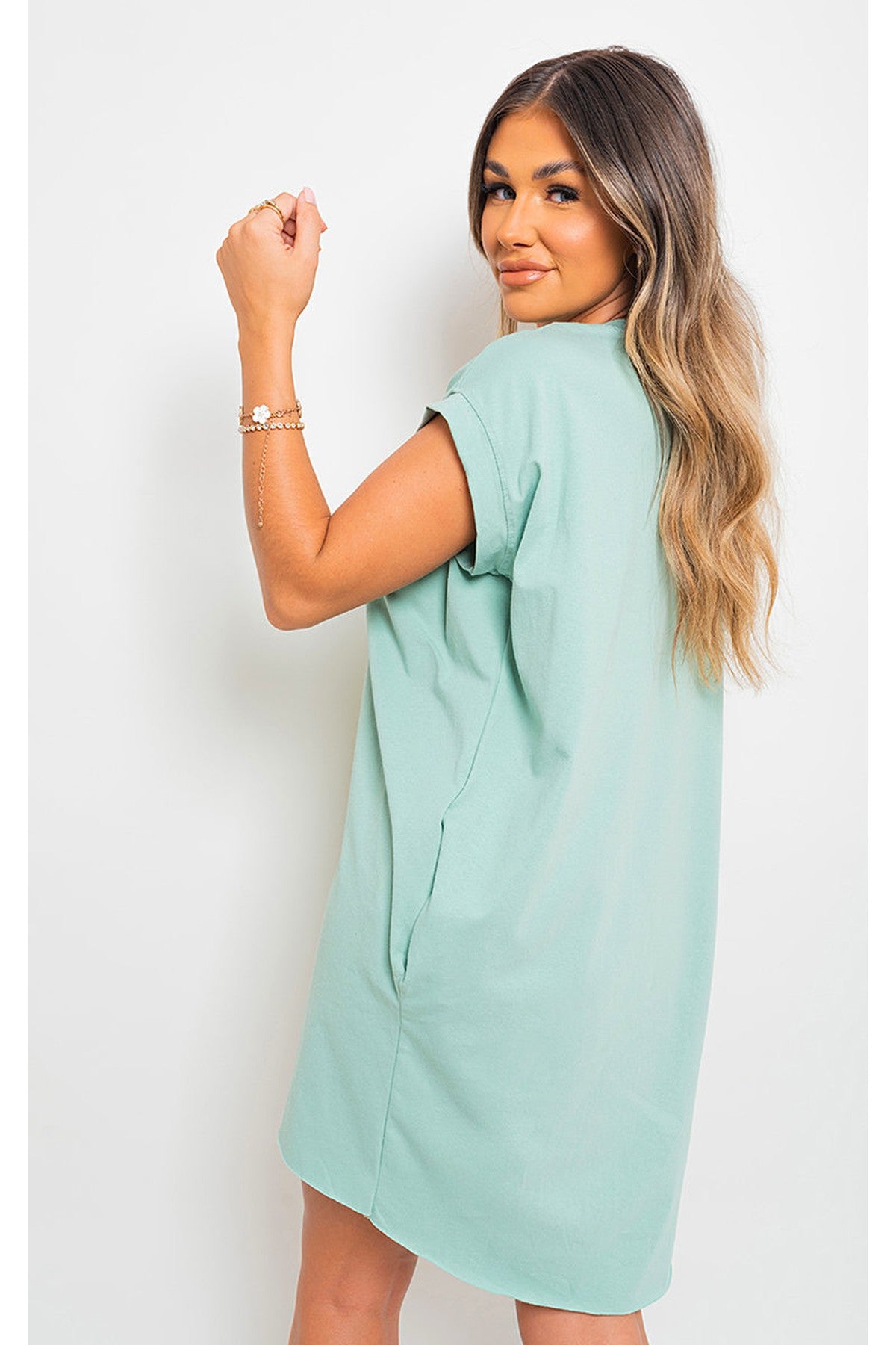 Esme Short Sleeve With Front Pockets Top - Sage