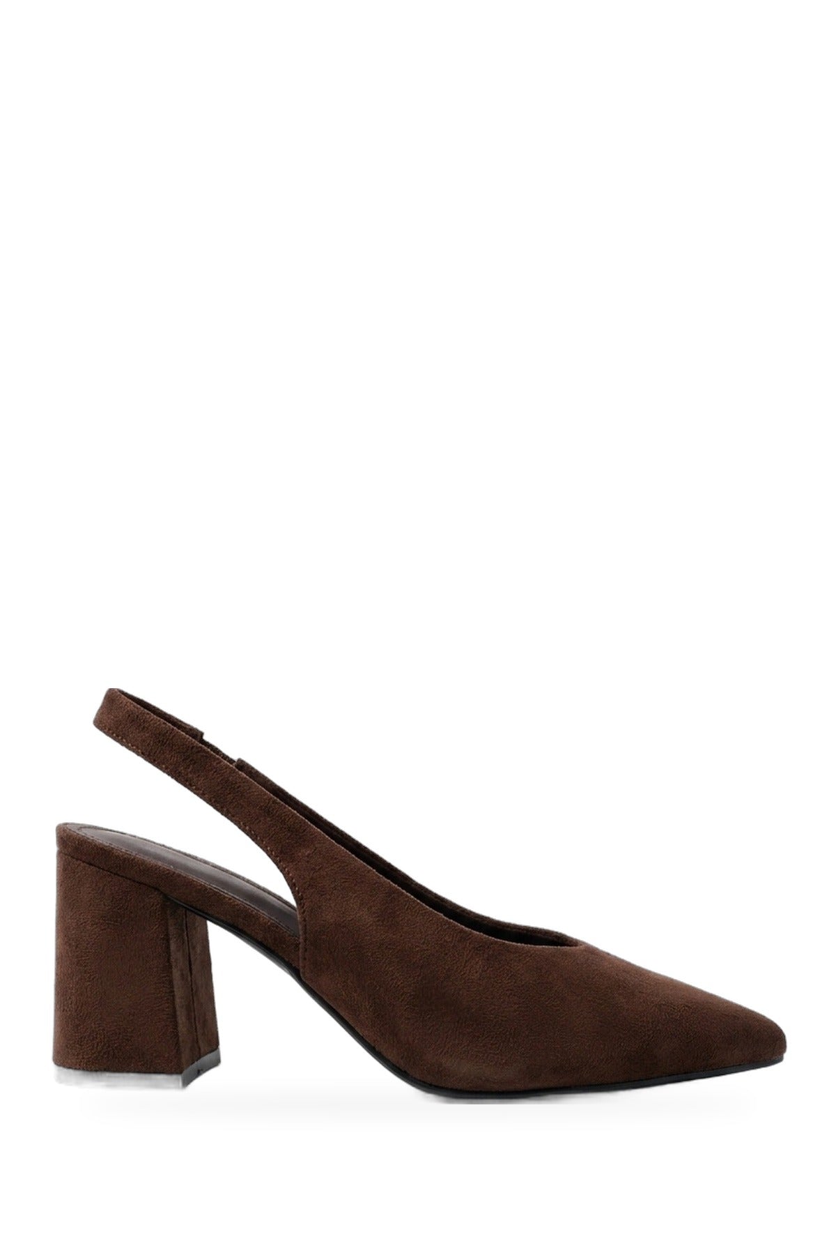 Saoirse Faux Suede Pointed Toe Heels - Brown