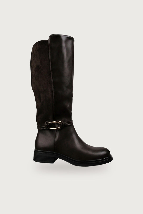 Saoirse Knee High Boots - Brown