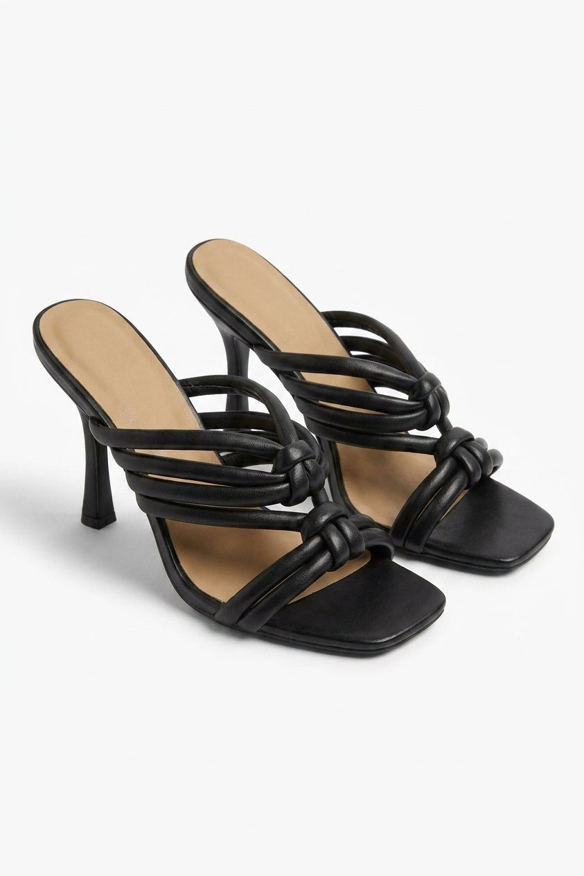 Shradha Strappy Heels - Black Pu_wb