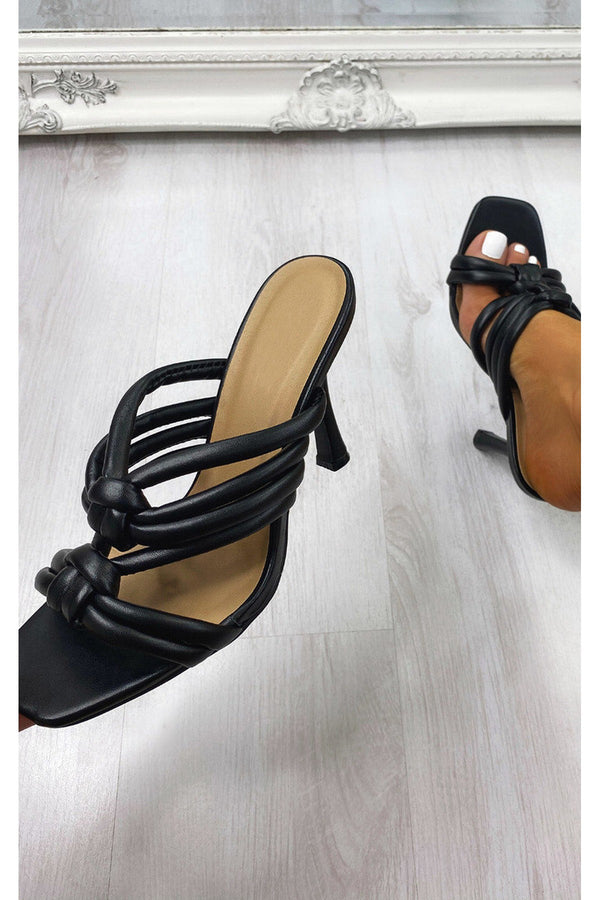 Shradha Strappy Heels - Black Pu