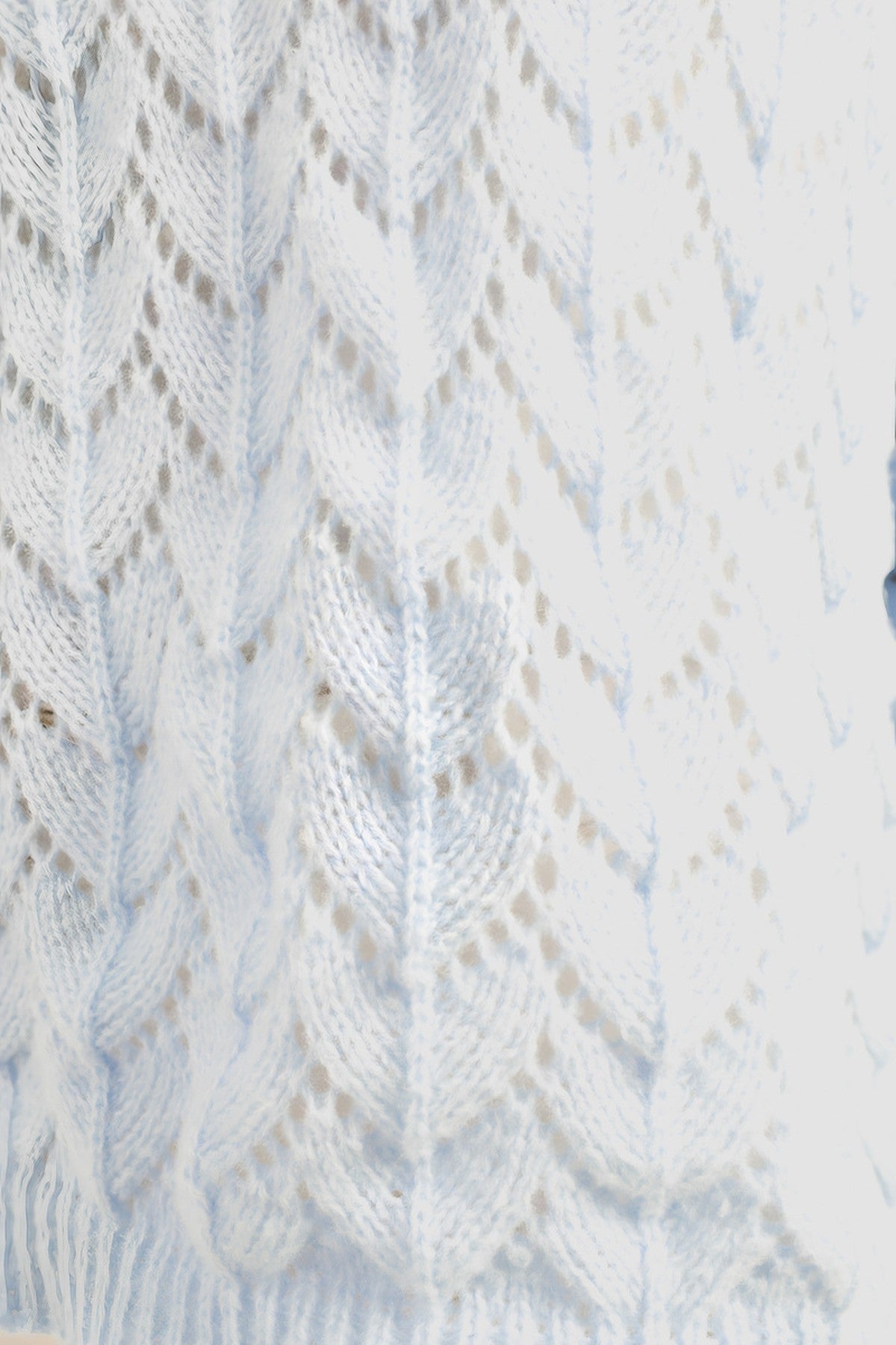 Eliza Half Sleeve Chunky Cable Knit Jumper - Sky Blue