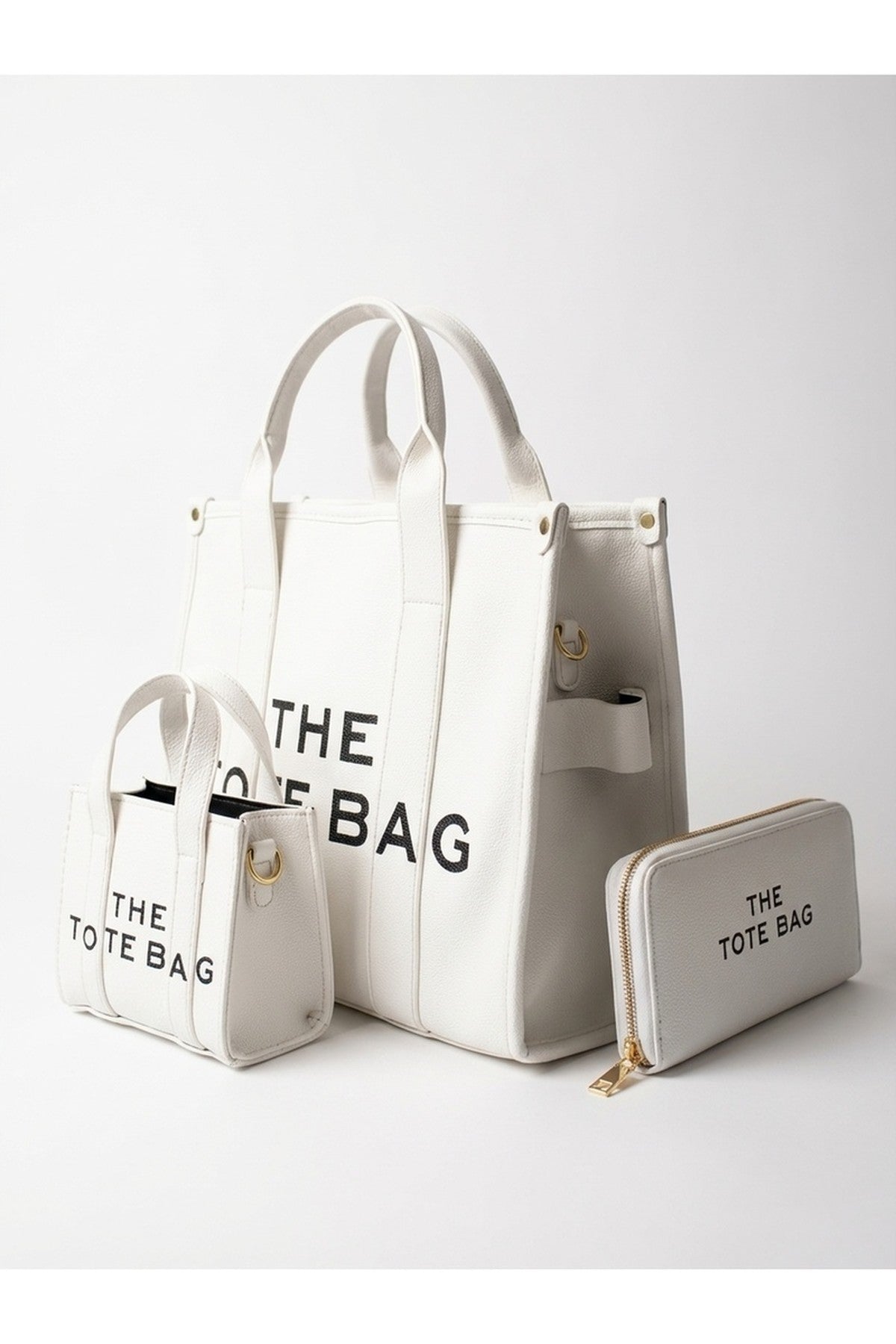 Sophia Tote Bag Set - White