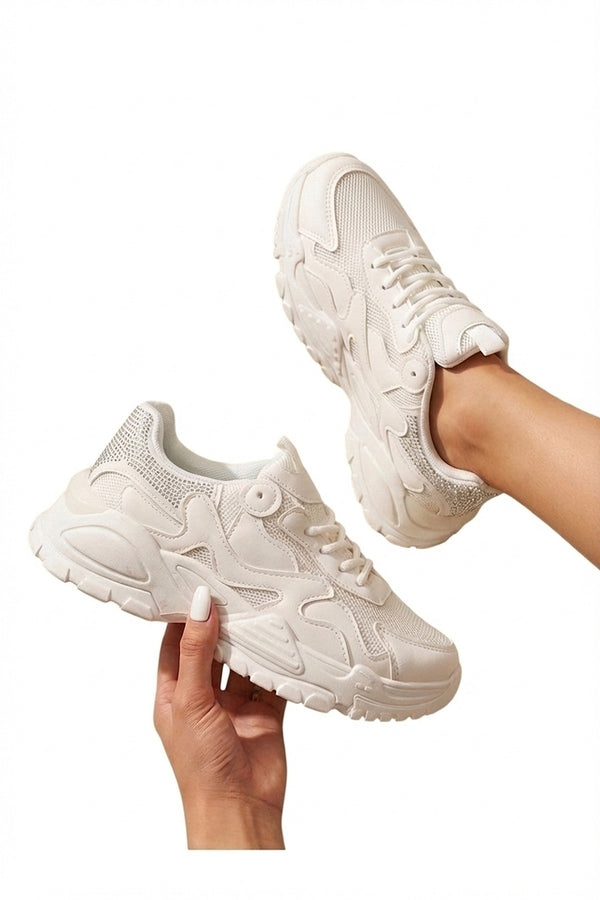 Ivy Studded Chunky Trainers - White
