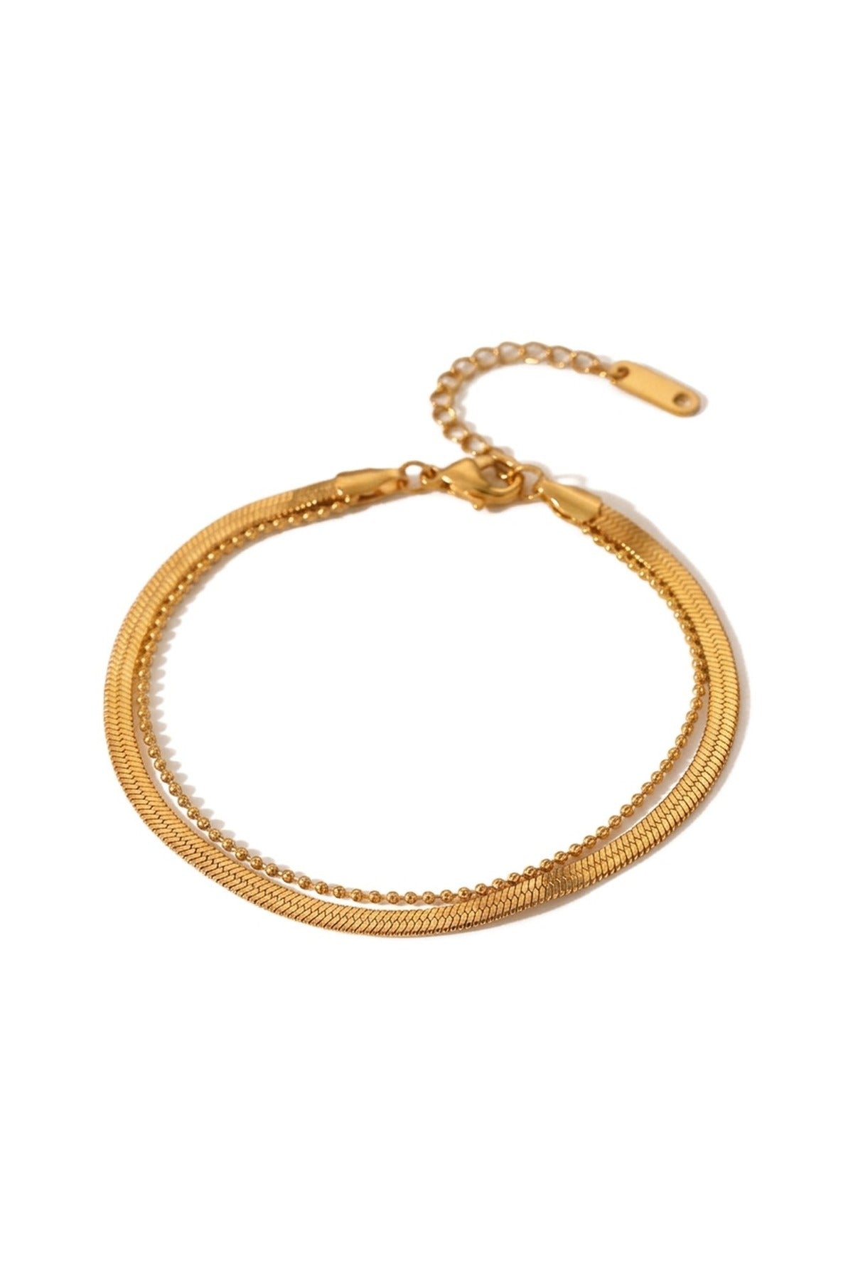 Suzanne Gold Tone Layered Snake - Gold_wb