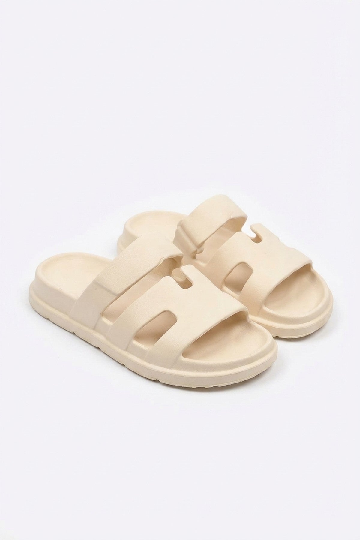 Lucille Cut Out Open Toe Strappy Sandals - Khaki/tan_wb