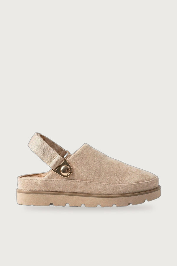 Tara Womens Suede Convertible Slingback Clogs - Beige