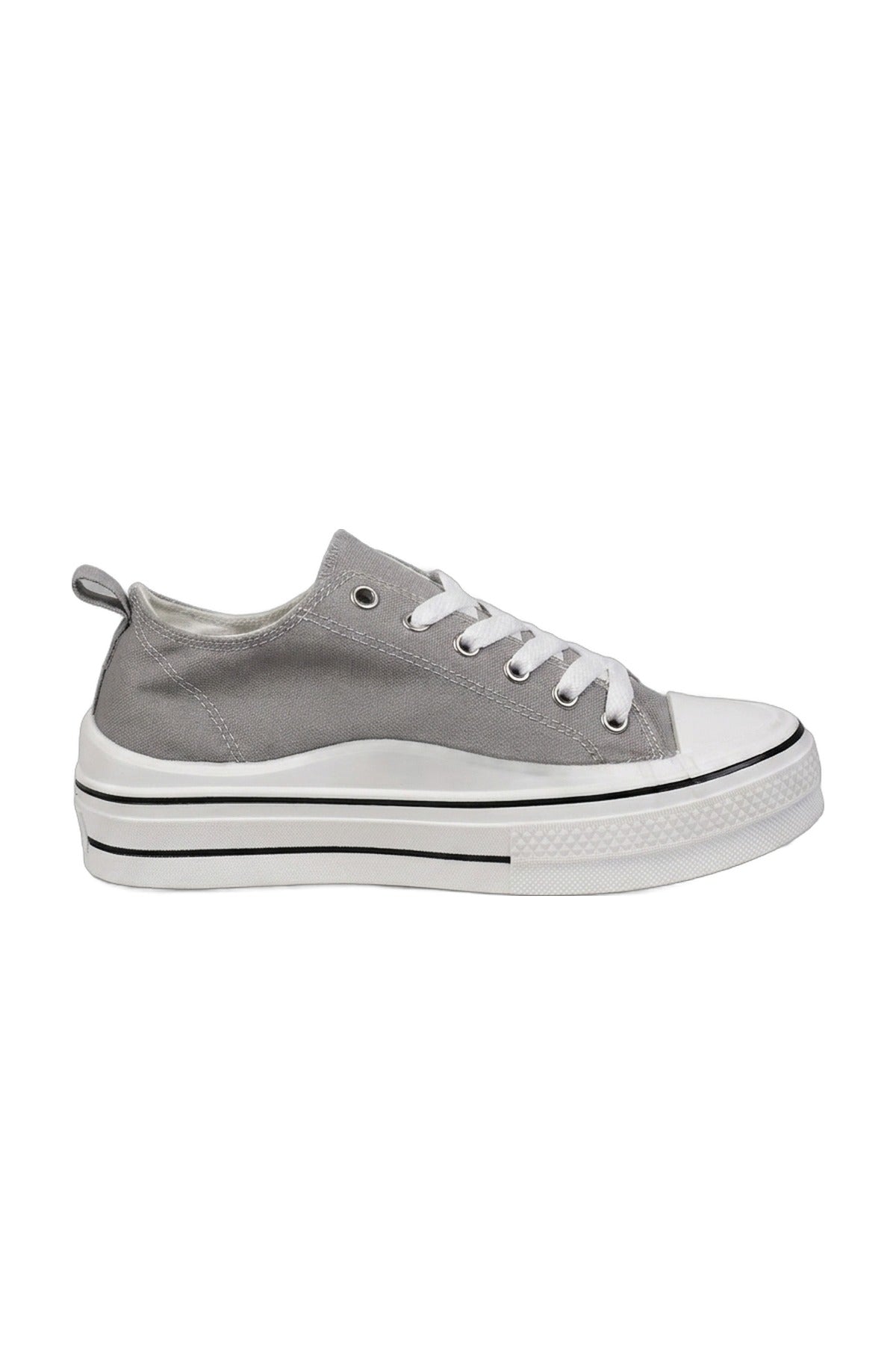 Saoirse Low Top Canvas Trainers - Grey_wb