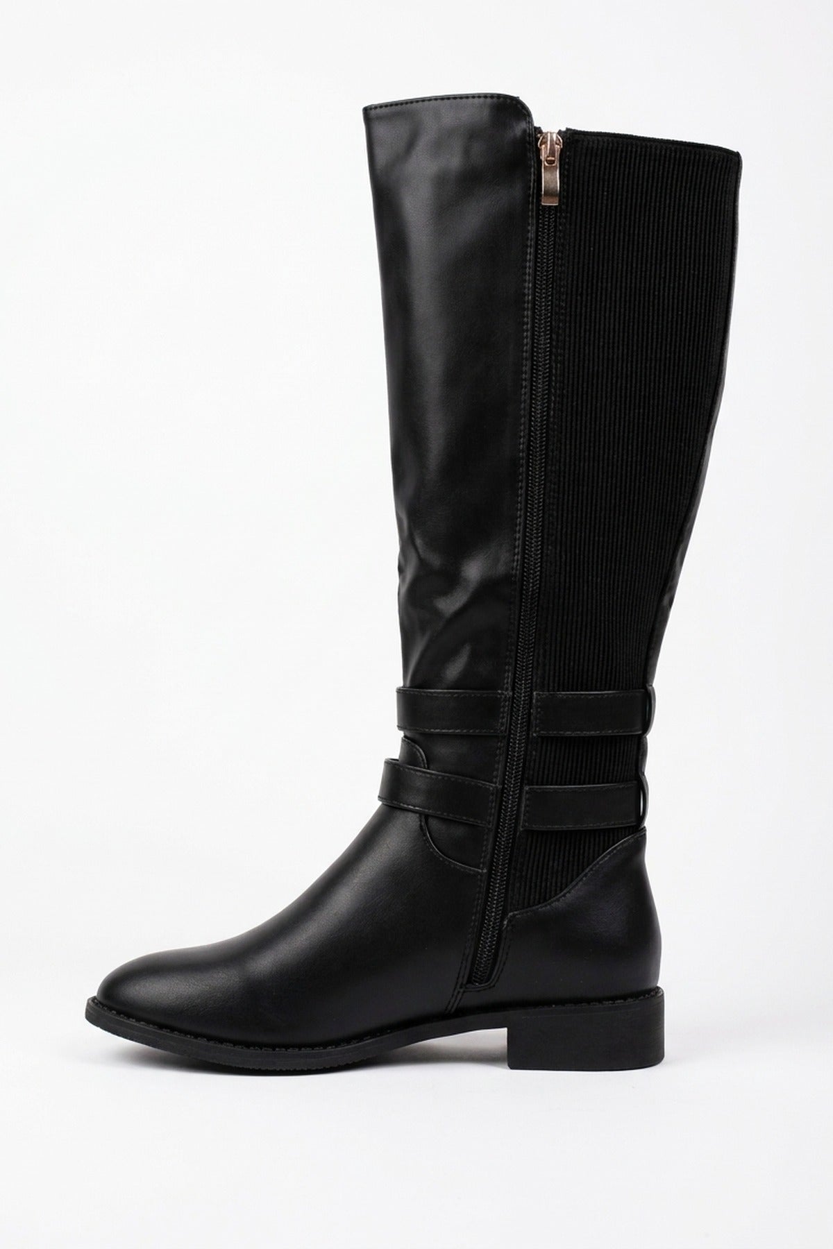 Raquel Knee High Riding Boots - Black