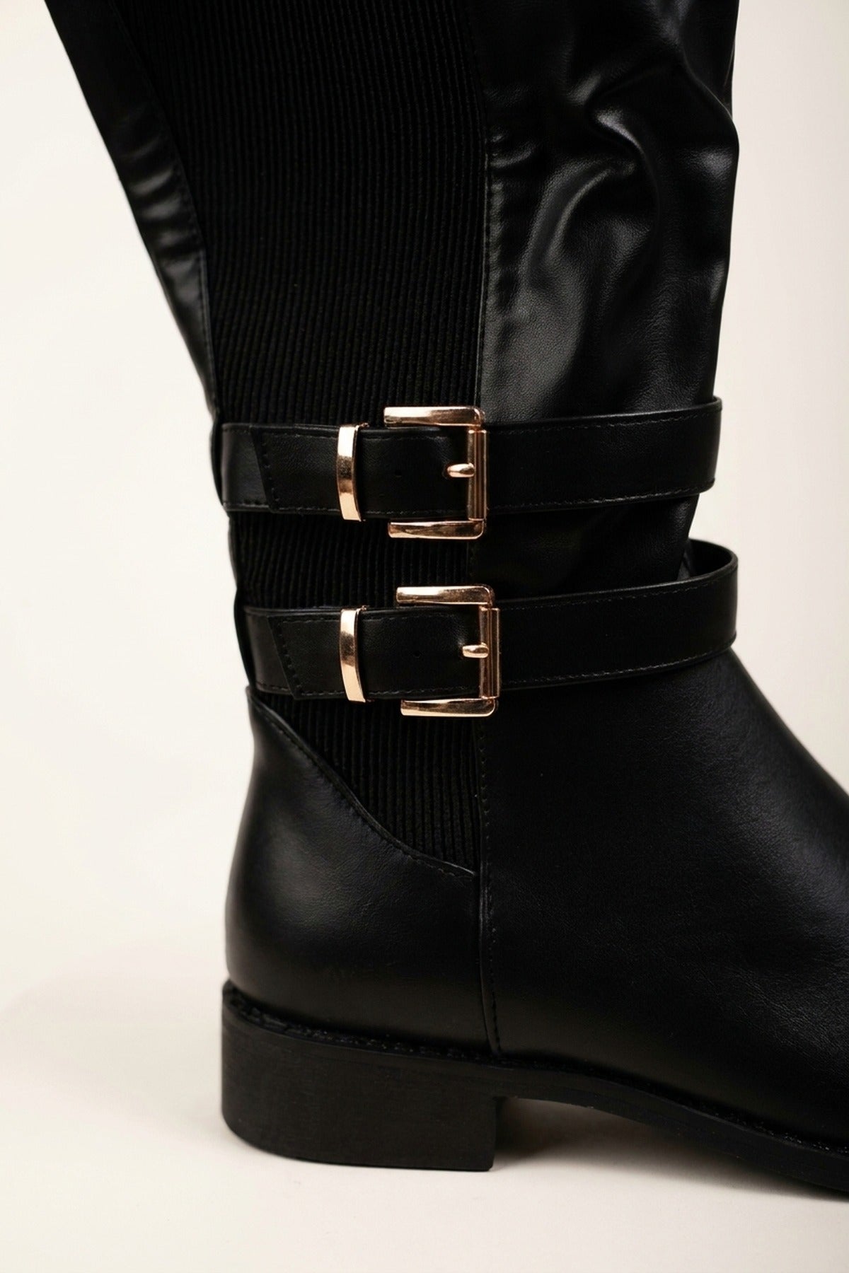 Raquel Knee High Riding Boots - Black