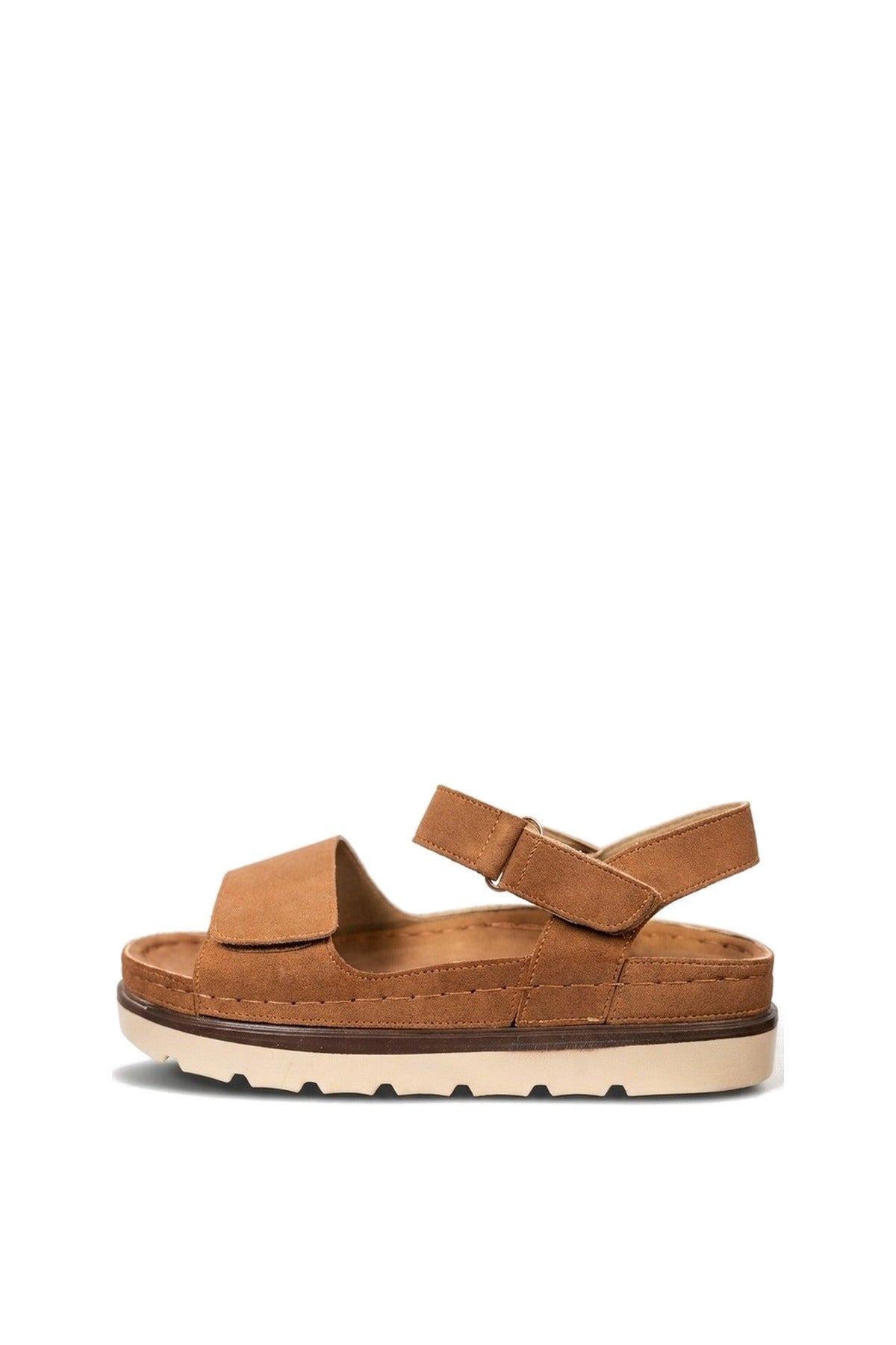 Violet Suede Platform Sandals - Camel