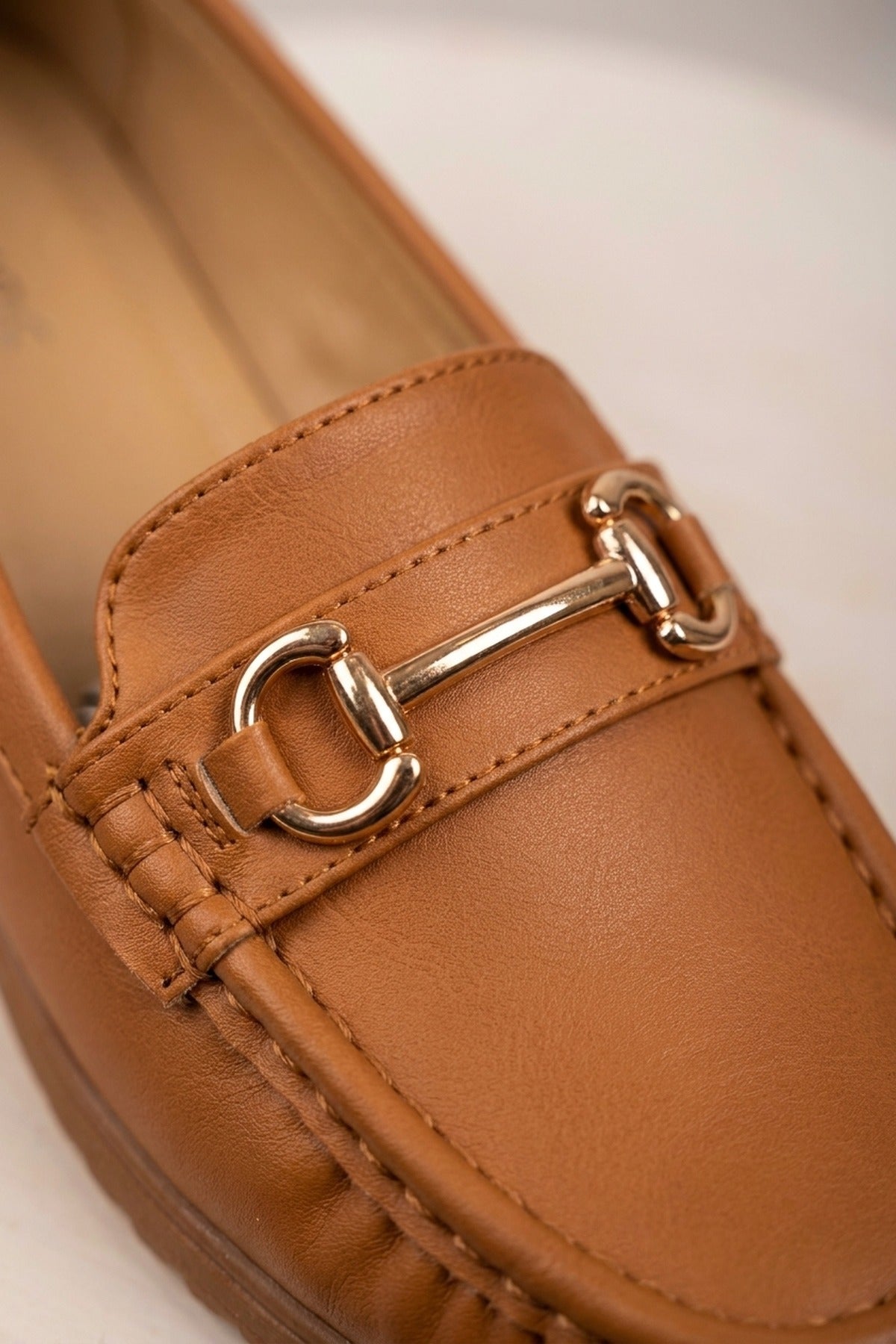 Constance Faux Leather Wedge Loafers - Camel