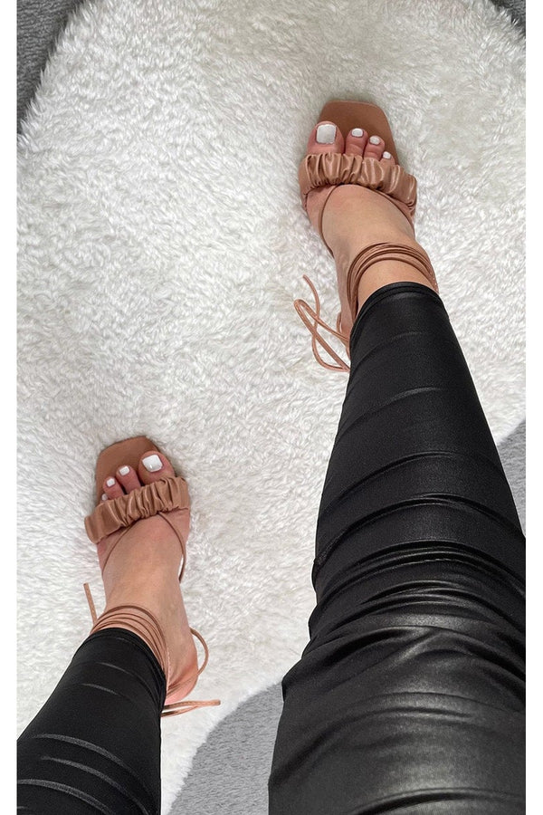 Zizi Strappy Mule Heels - Rose