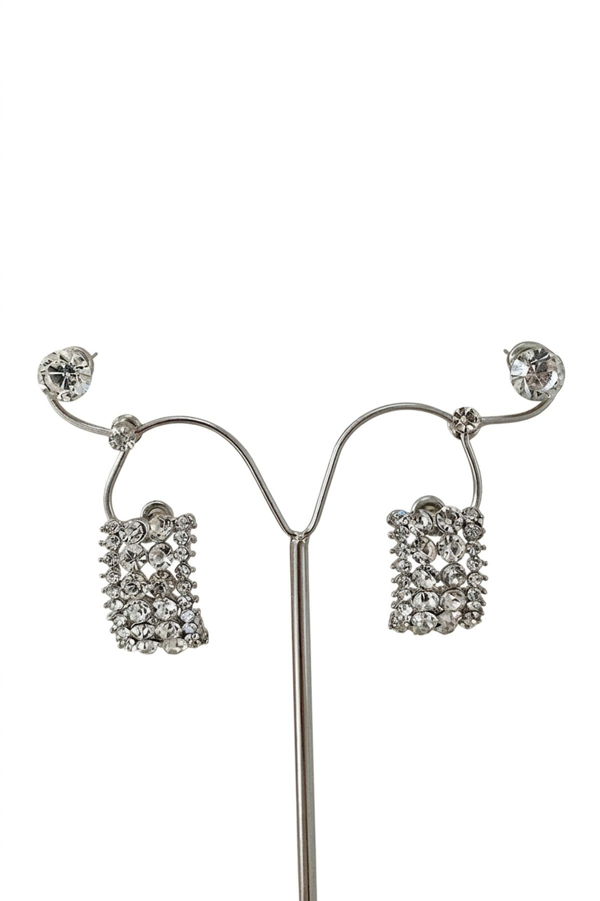 Zoya Embellished Earrings - Silver_wb